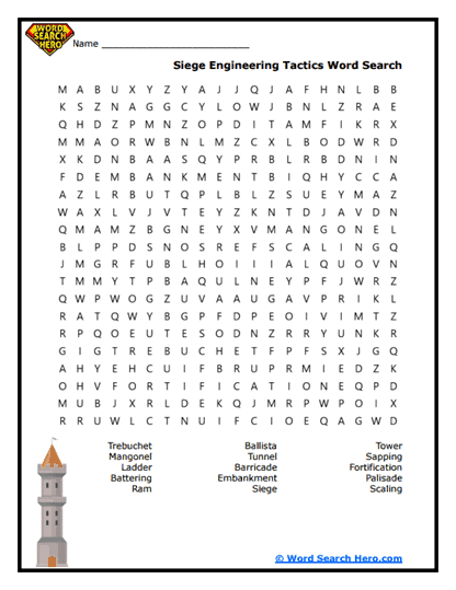 Siege Engineering Word Search