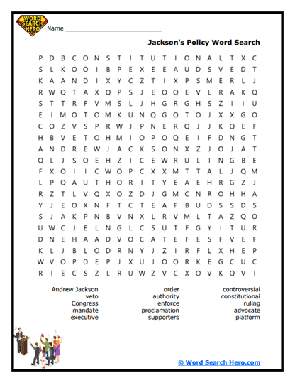 Jackson's Laws Word Search