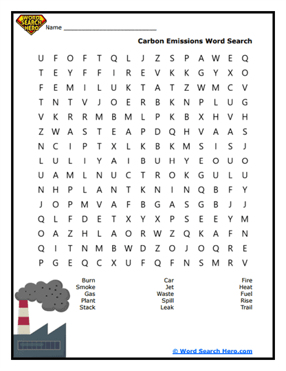Emission Trail Word Search