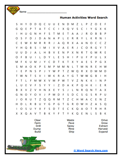 Human Imprint Word Search