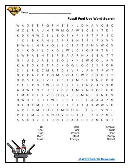 Energy Burn Word Search