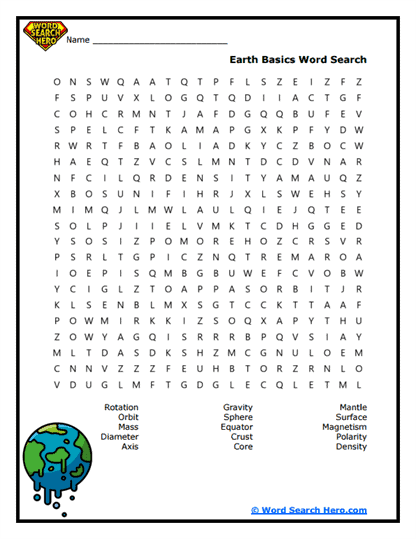 Planet Earth Word Searches