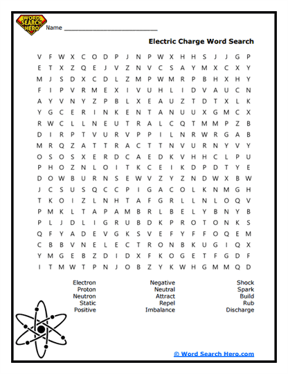 Electric Charge Word Search