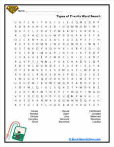 Electricity Word Search Printables | Physics PDF Collection | Word ...