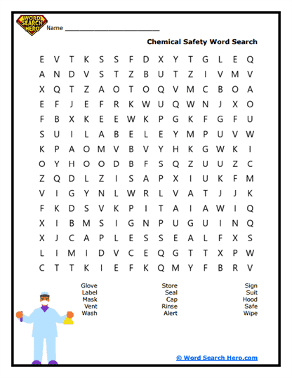 Chemical Safety Word Search