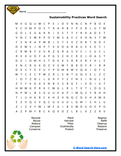 Green Steps Word Search