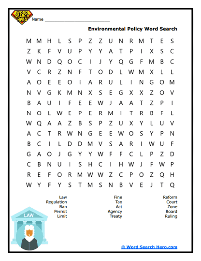 Law & Nature Word Search
