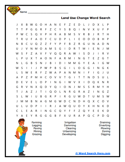 Land Shift Word Search