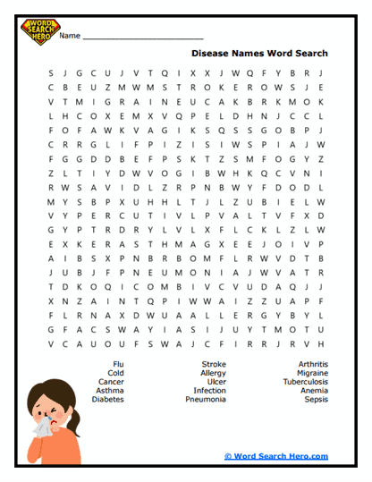 Disease Dive Word Search