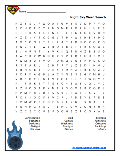 Cosmic Canvas Word Search