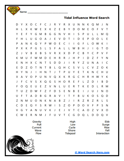 Tidal Tracker Word Search