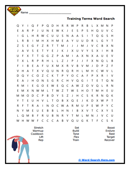 Training Terms Word Search