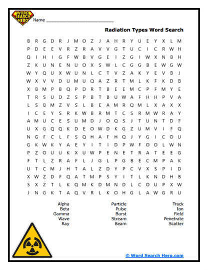 Radiation Hunt Word Search