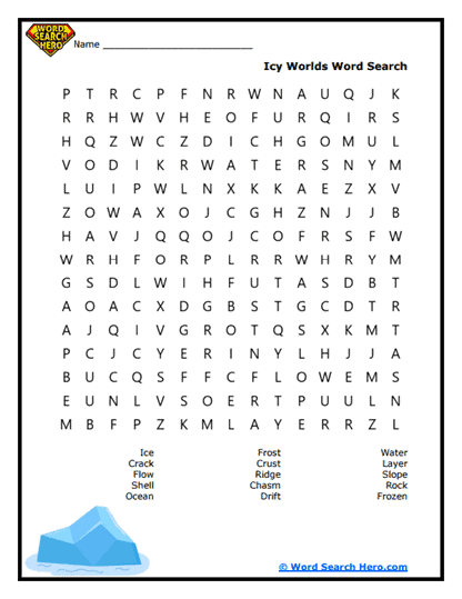 Icy Terrain Word Search