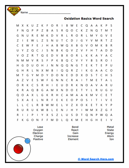 Oxidation Quest Word Search