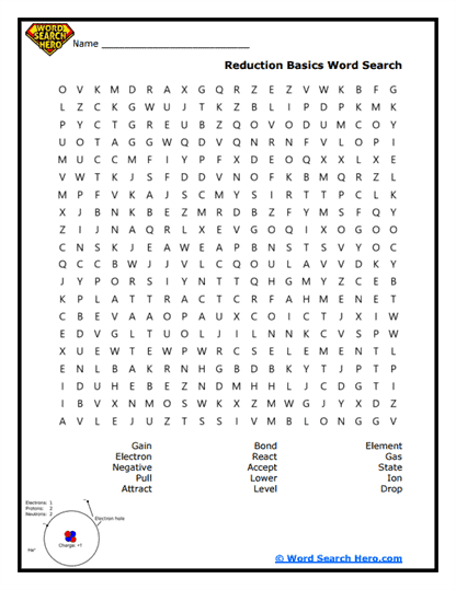 Reduction Dive Word Search