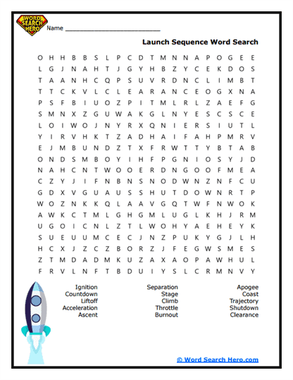 Rocket Ship Word Searches