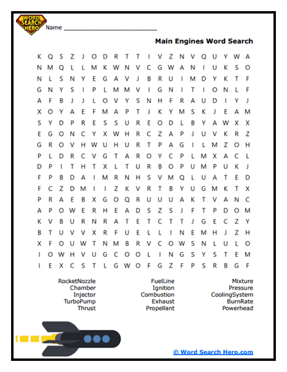 Space Shuttle Word Searches