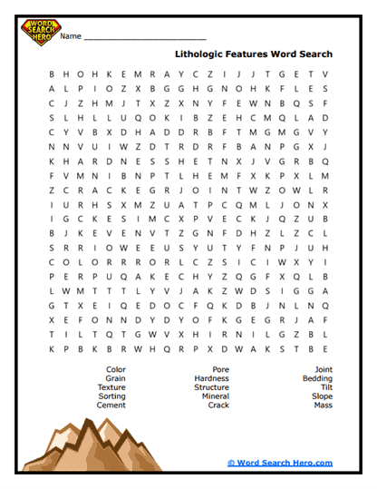 Rock Traits Word Search