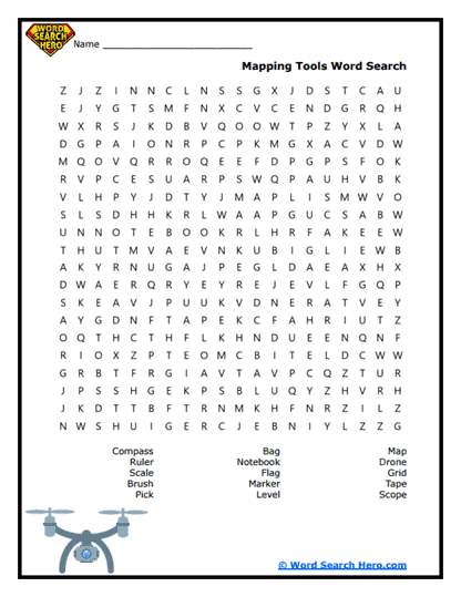 Map Tools Word Search