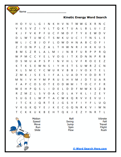 Motion Mania Word Search