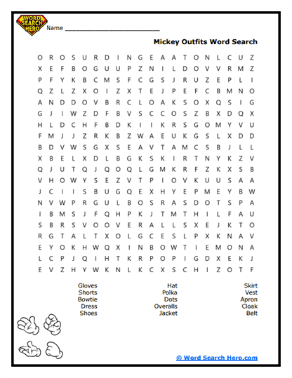Outfit Hunt Word Search