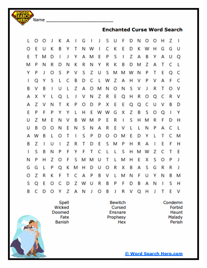 Enchanted Curse Word Search