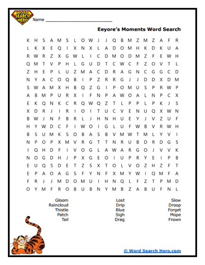 Moody Moments Word Search