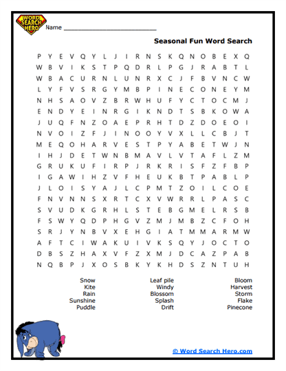 Season Fun Word Search
