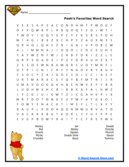 Snack Hunt Word Search