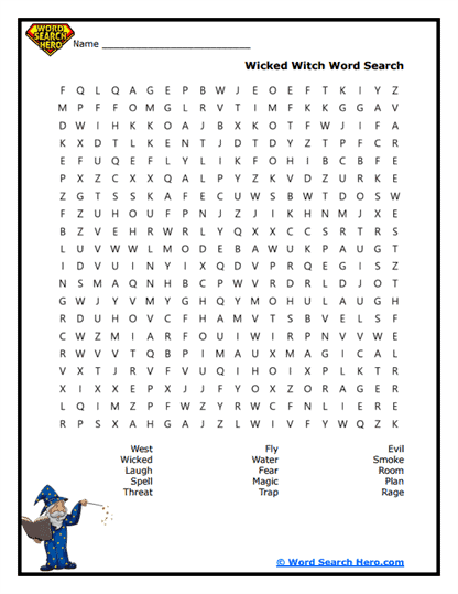 Witch Words Word Search