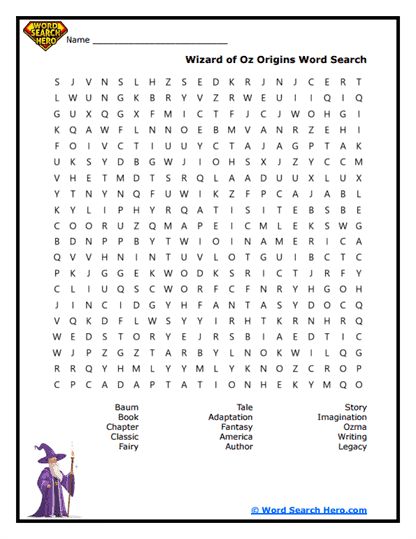 Origin Hunt Word Search