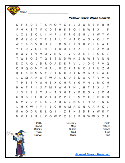 Brick Trail Word Search