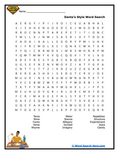 Poetic Craft Word Search