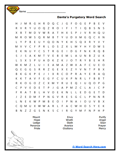 Mountain of Mercy Word Search