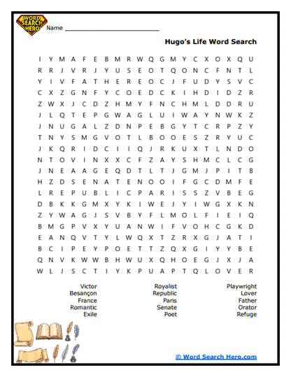 Victor Hugo Word Searches