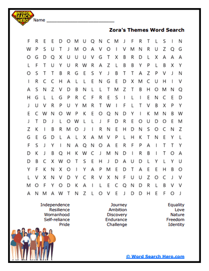 Zora's Themes Word Search