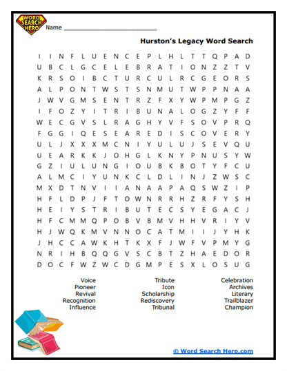 Hurston's Legacy Word Search