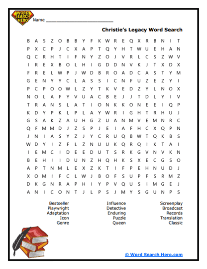 Christie's Legacy Word Search
