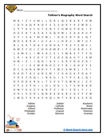 J.R.R. Tolkien Word Searches