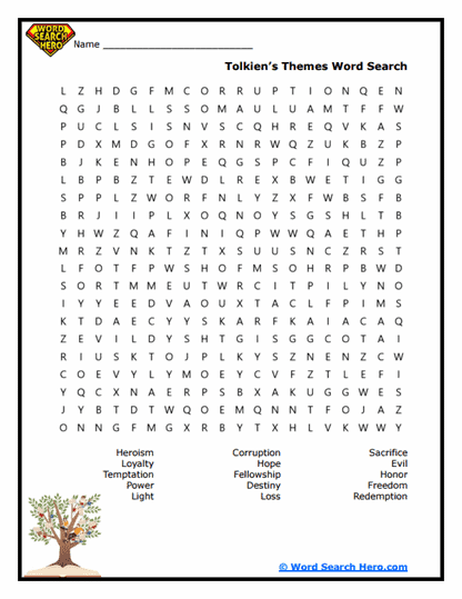 Thematic Power Word Search