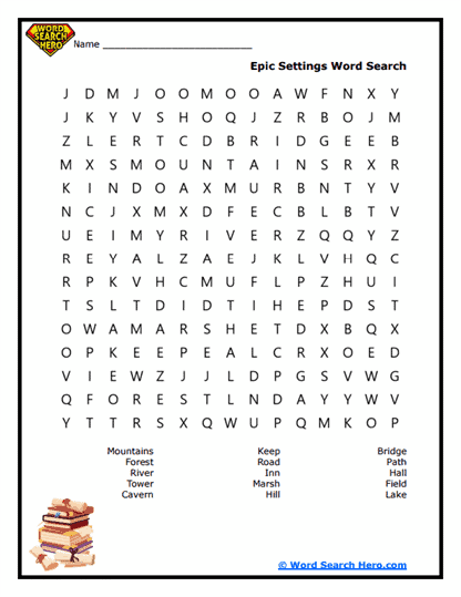 Epic Landscapes Word Search