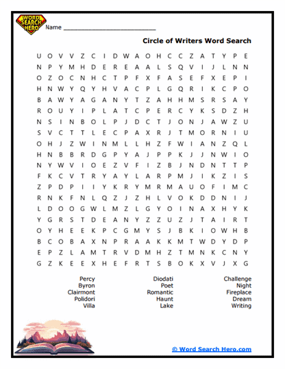Mary Shelley Word Searches
