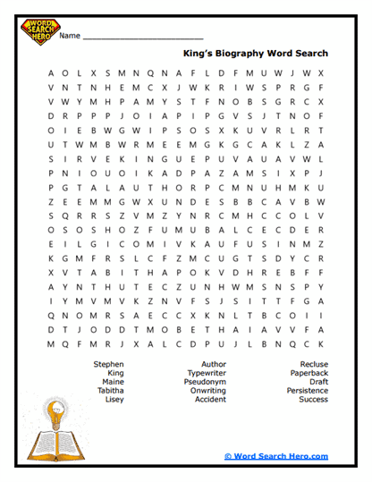 Stephen King Word Searches