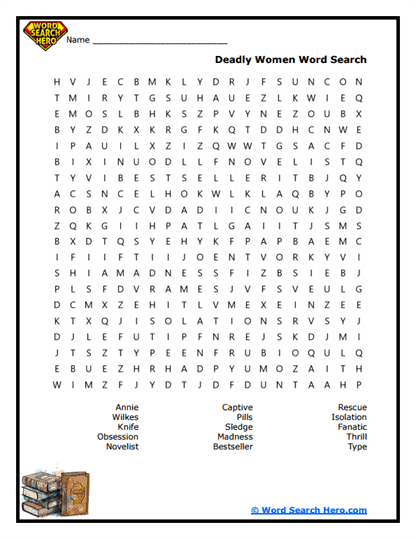 Deadly Women Word Search