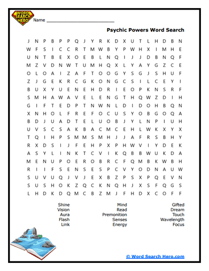 Psychic Powers Word Search