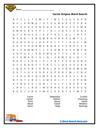 Telekinetic Terror Word Search