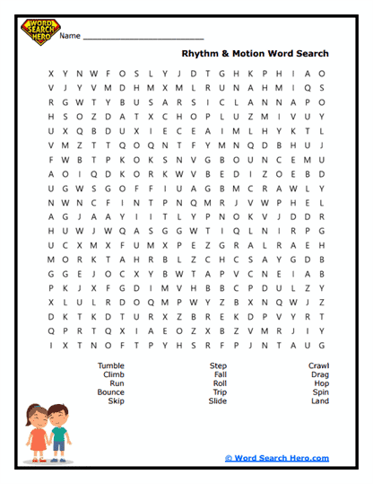 Rhythm & Motion Word Search