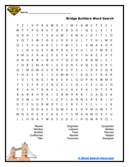 Bridge Builders Word Search