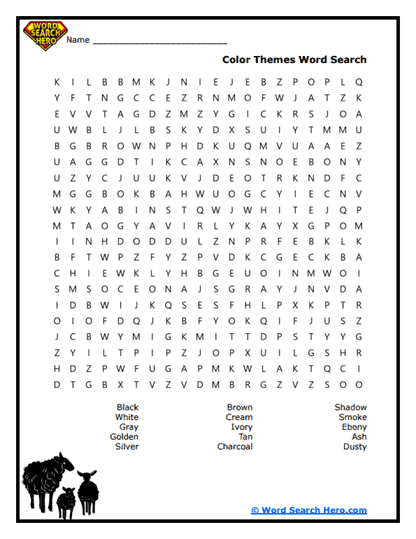 Color Palette Word Search